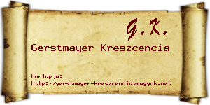 Gerstmayer Kreszcencia névjegykártya
